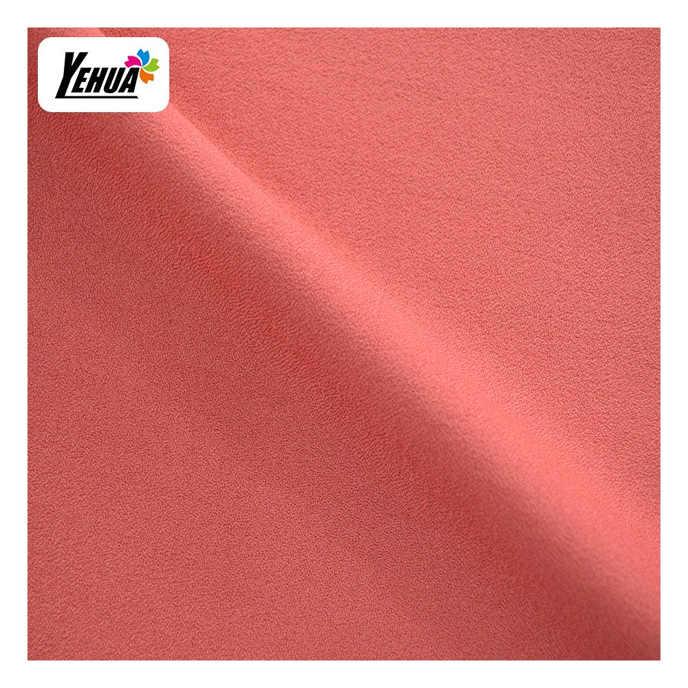 Factory Directly Sale Textile Moss Crepe / COMO Crepe Polyester 4 Way Spandex Fabric Plain Print for Malaysia Dress Lady Cloth