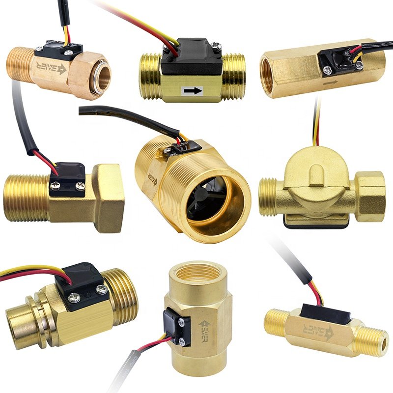 DN8-DN50 Customizable Water Flow Sensor Brass Hall Flow Meter Sensor DC 3-24v Turbine Flow Rate Sensor For RO Water Purifier