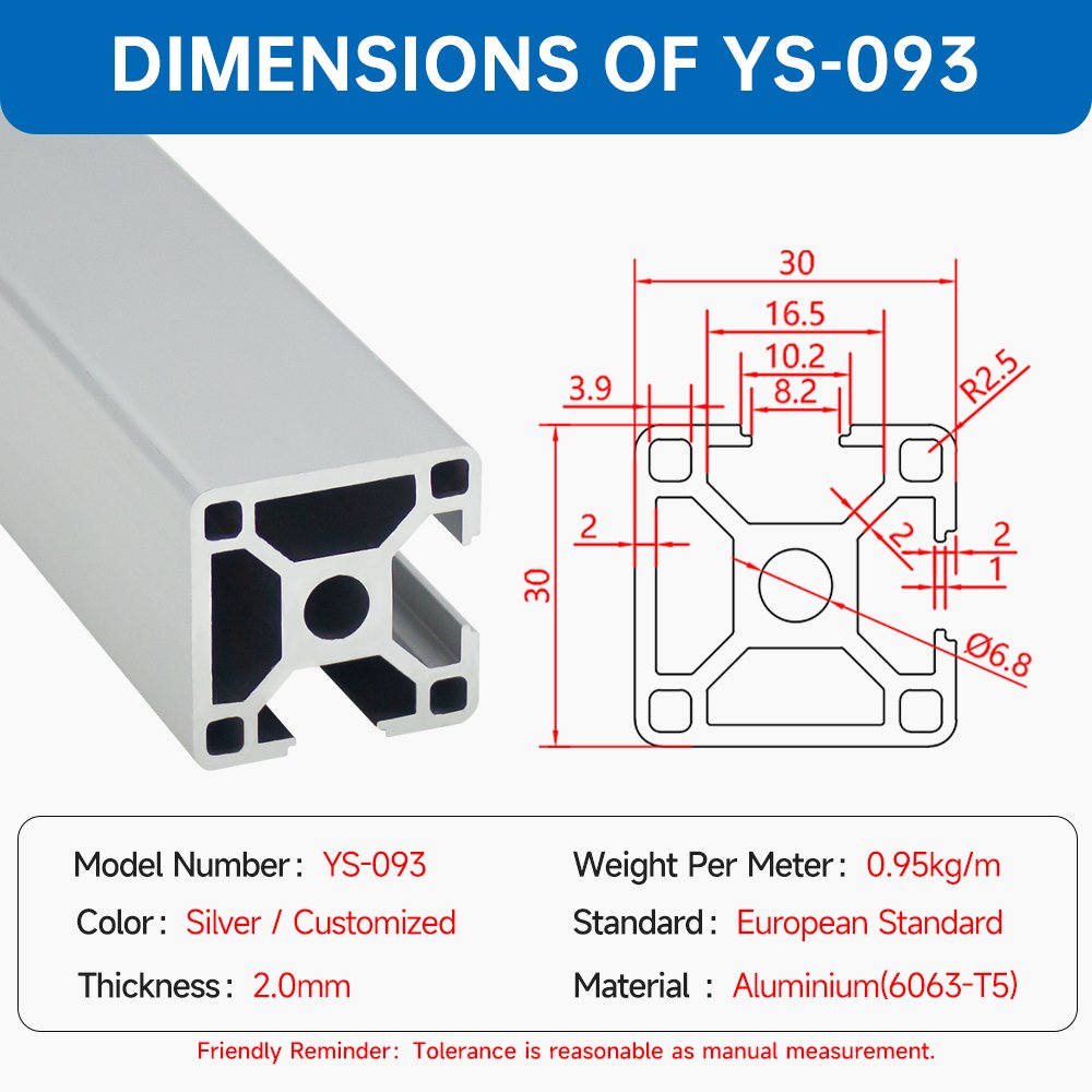 Two Side Flat T Slot Aluminum Profiles 3030N2 Aluminum Extrusion Alloy Profile Wholesale Industrial Profiles