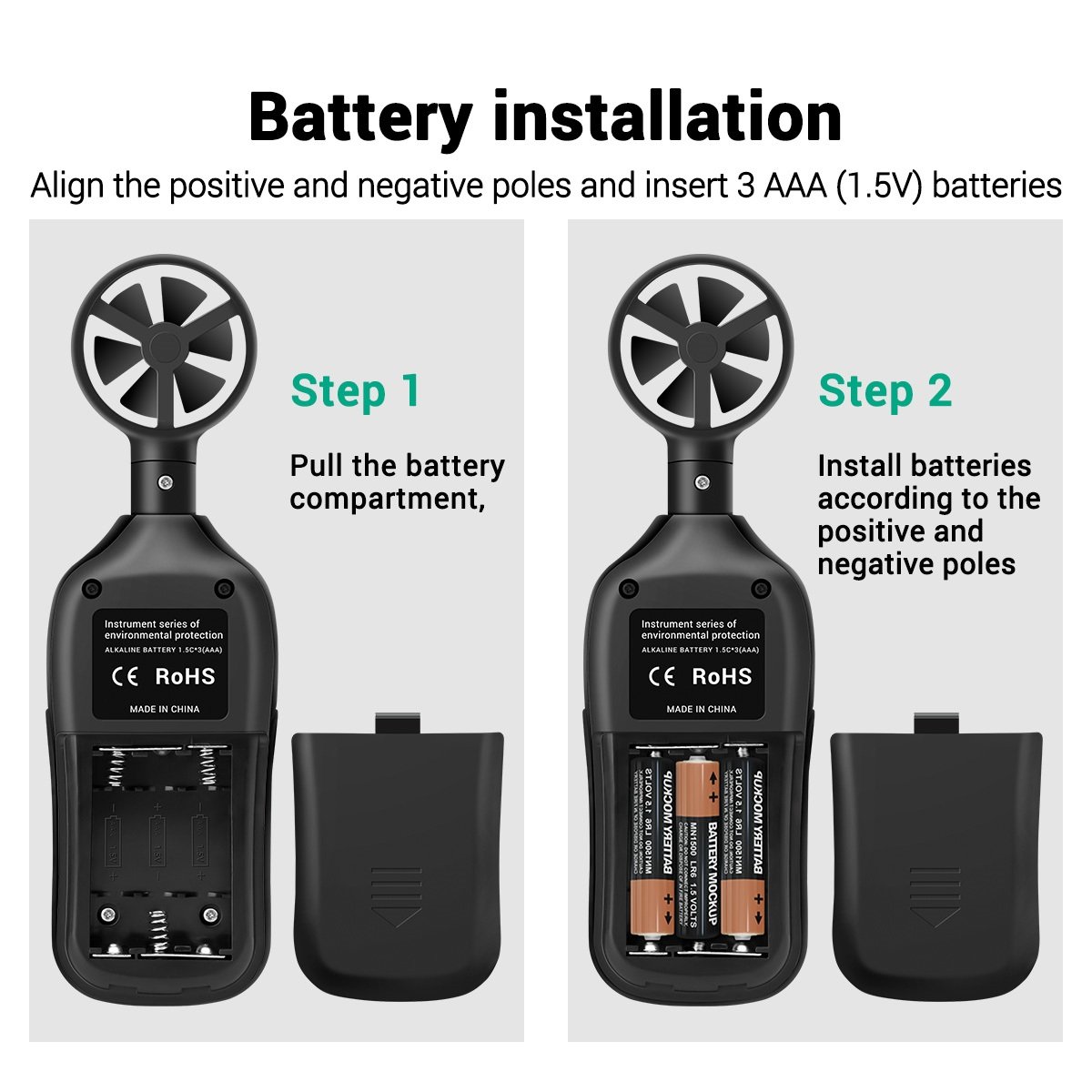 Digital 0-30m/s Anemometer with LCD Backlight Display Wind Speed Meter and -10 ~ 45c Temperature Tester Test Instruments