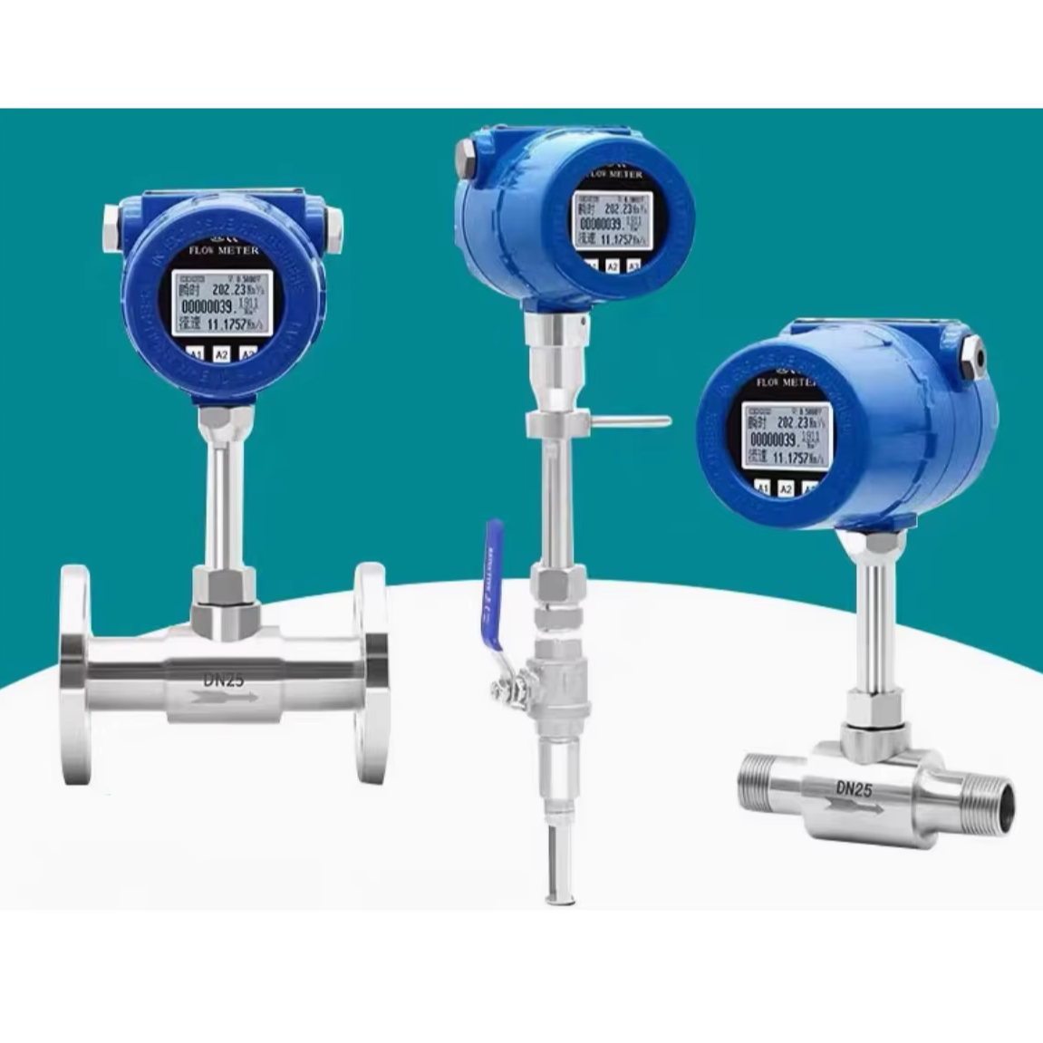 High Precision Large Diameter Inserted Thermal Gas Mass Flowmeter Compressed Air Oxygen (O2)-OEM Customizable