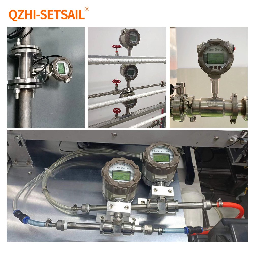 4-20mA 0-5V 0-10V Analog signal Pulse Equivalent Flow Sensor Liquid Milk Flow Meters High Precision Pressure Turbine Flow Meter