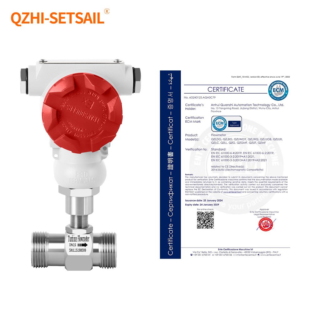 4-20mA 0-5V 0-10V Analog signal Pulse Equivalent Flow Sensor Liquid Milk Flow Meters High Precision Pressure Turbine Flow Meter