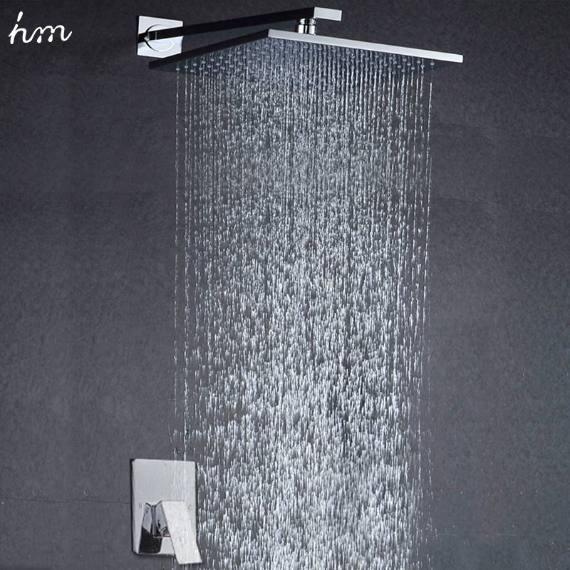 10 " Brass High Quality Air Pressurized Hot and Cold Water Save Rainfall Head Shower System Set
