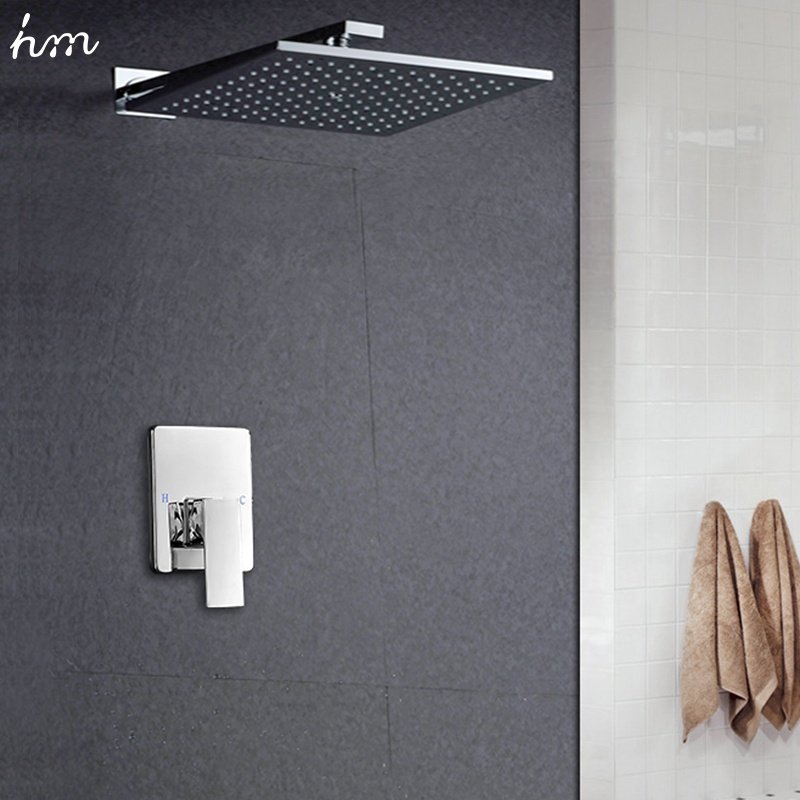 10 " Brass High Quality Air Pressurized Hot and Cold Water Save Rainfall Head Shower System Set