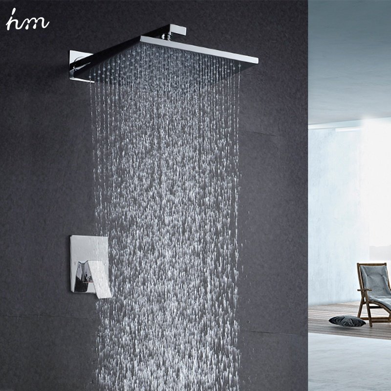 10 " Brass High Quality Air Pressurized Hot and Cold Water Save Rainfall Head Shower System Set