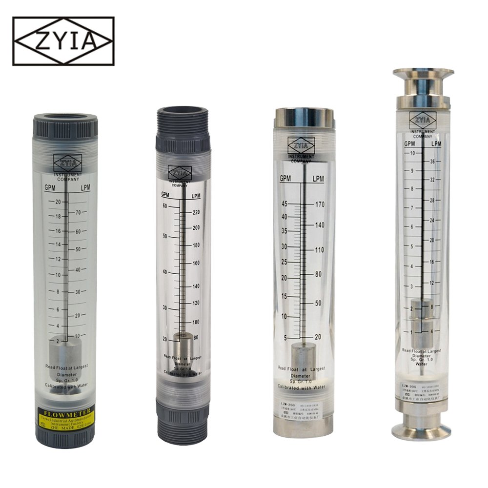 High Accuracy Inline Tube Acrylic Natural Gas Variable Area Flow Meter and air Rotameter