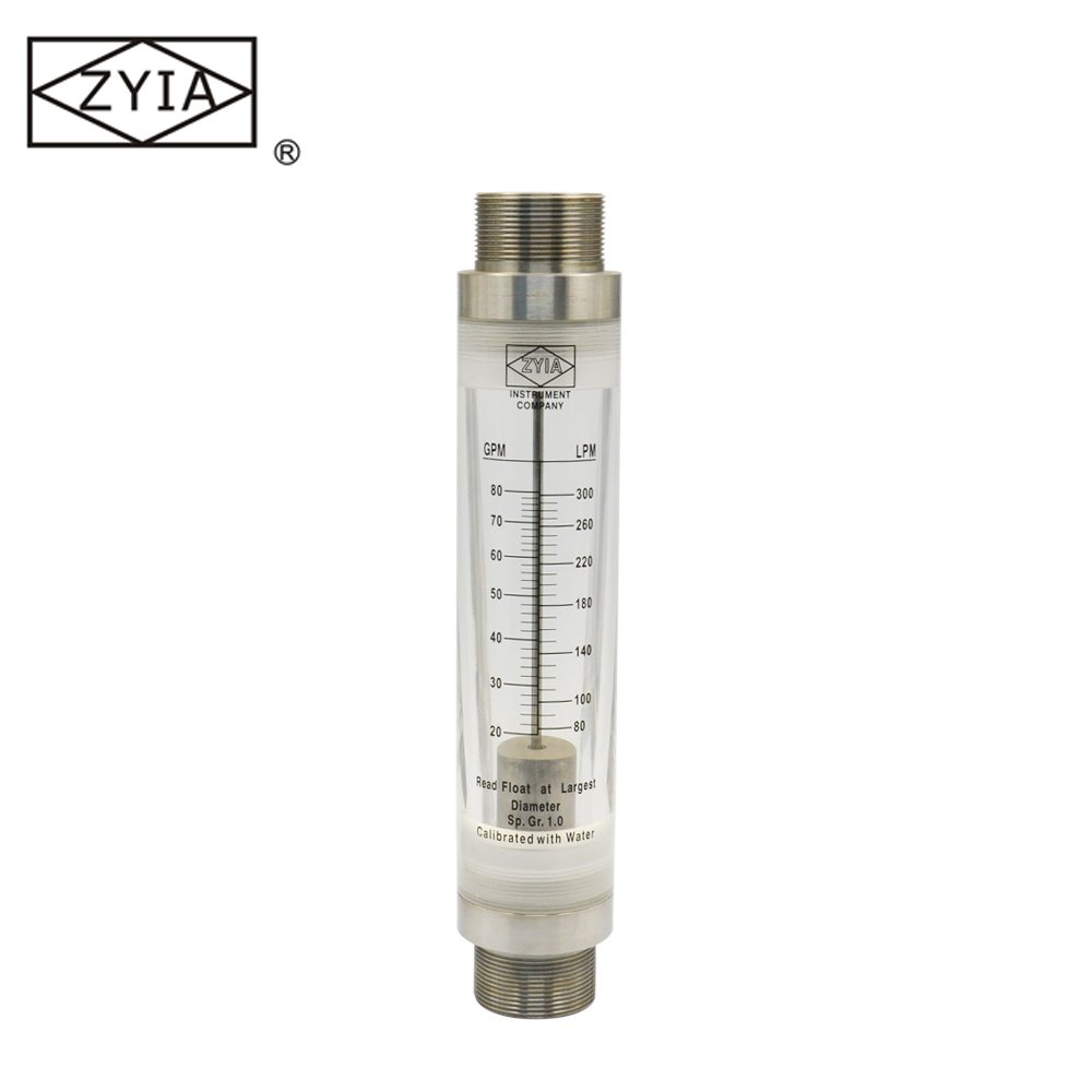 High Accuracy Inline Tube Acrylic Natural Gas Variable Area Flow Meter and air Rotameter