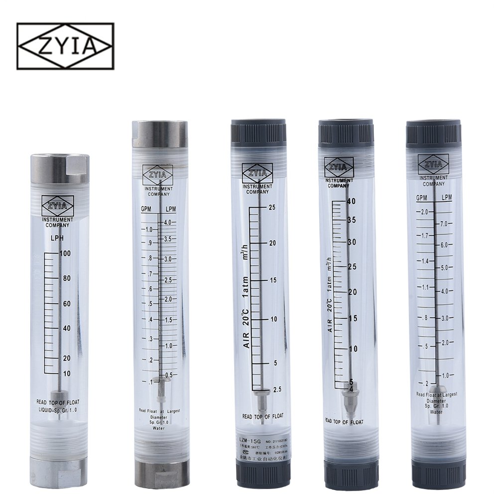 Hot Selling LZM-15G Type Tube Rotameter Inline Acrylic Flowmeter O2 air Hot Gas Flowmeter