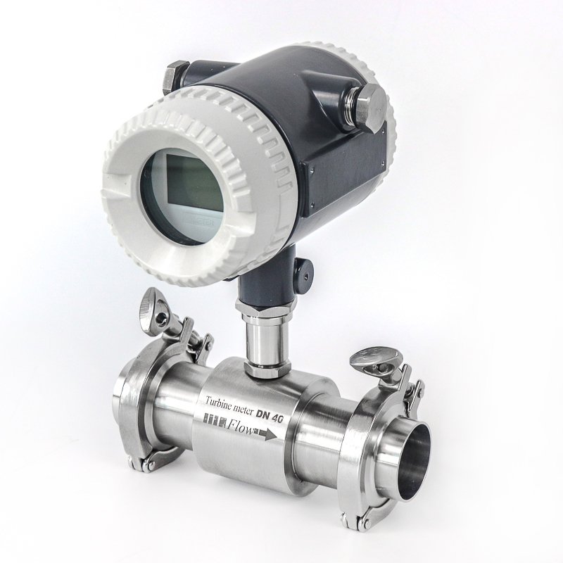 DN15 DN20 Clamp Connection Turbine Flowmeter With Pulse Output for Coconut Oil 3/4'' Thread and Milk Coupling