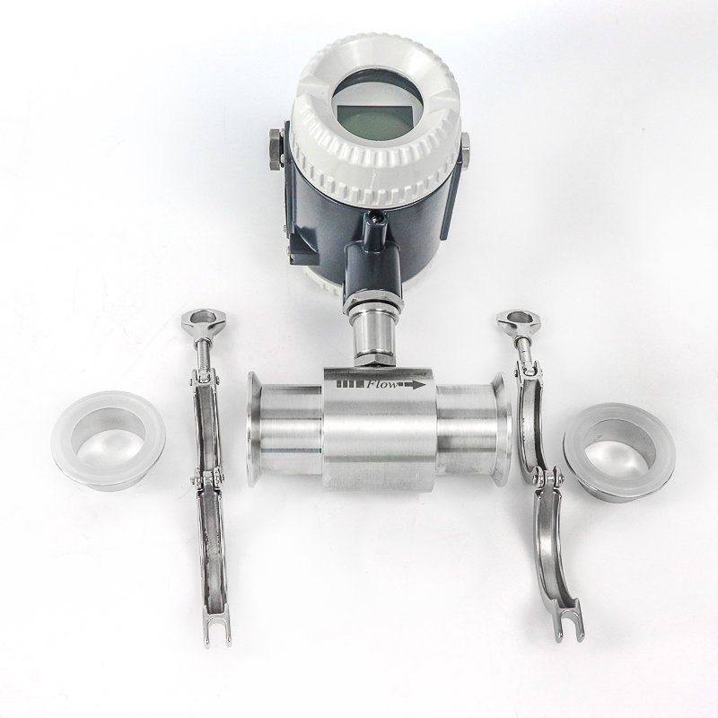 DN15 DN20 Clamp Connection Turbine Flowmeter With Pulse Output for Coconut Oil 3/4'' Thread and Milk Coupling