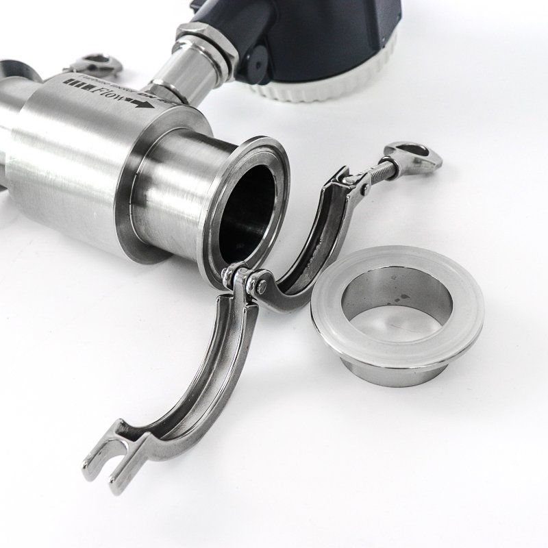 DN15 DN20 Clamp Connection Turbine Flowmeter With Pulse Output for Coconut Oil 3/4'' Thread and Milk Coupling