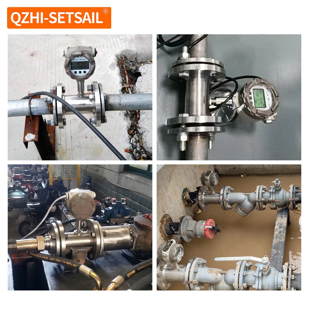High Quality SS304 316L Stainless Steel Turbine Flowmeter Rotor Flow Meter Liquid Pure Water diesel Sensor RS485 Digital Display