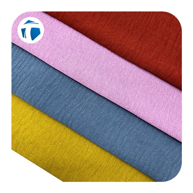 Customize CEY Crinkle Abaya Polyest Air Flow Plain Dyed Fabric Wholesale 180d Tissu Cey Crepe Airflow Woven Cey Fabric 011
