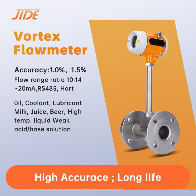 Electronic Digital Compressed Air & Water Flow Meter Sensor Steam Type Gas Vortex Flow Meter OEM Customizable for Measurement