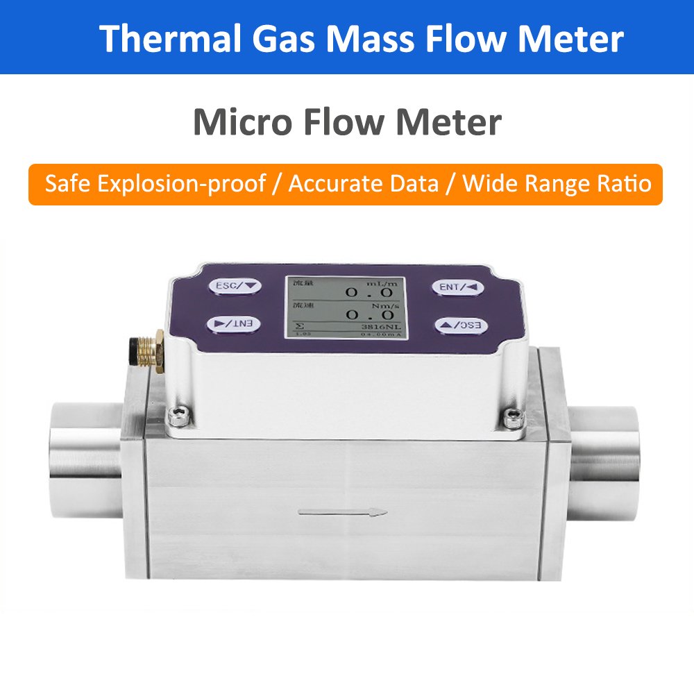 4-20mA RS485 Gas Mass Flowmeter Digital Display Variable Area Compressed Air Controller Thermal Gas Mass Flow Meter
