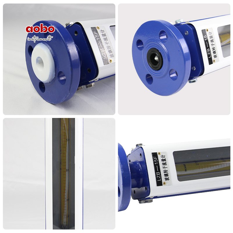 High-Temperature Rotameter Flowmeter for Water & Oil Strong Acid Air & Nitrogen Screw Thread Glass Tube for Ammonia Gas
