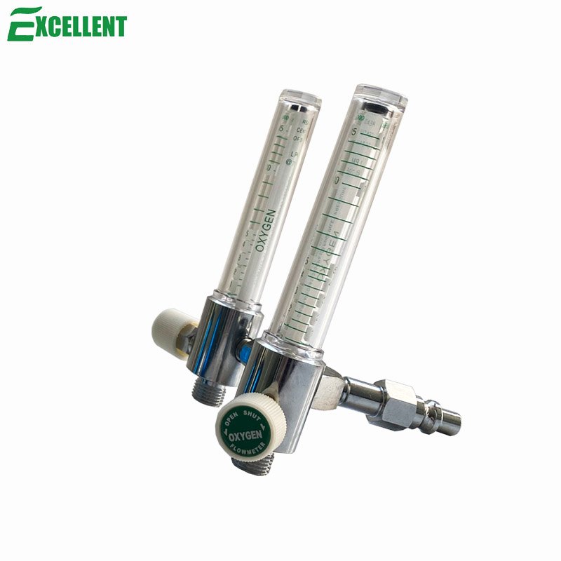 Double Medical Oxygen Fowmeter 0-15LPM, Din Adapter(Germany Connector)