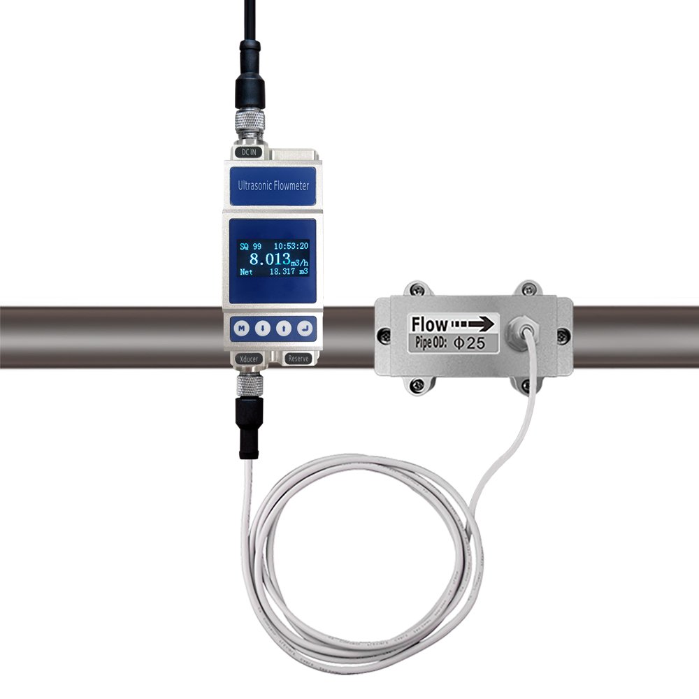 Clamp on Portable Liquid High Precision Portable Hand Held Portable Water Gas Flowmeter External Card Ultrasonic Flowmeter
