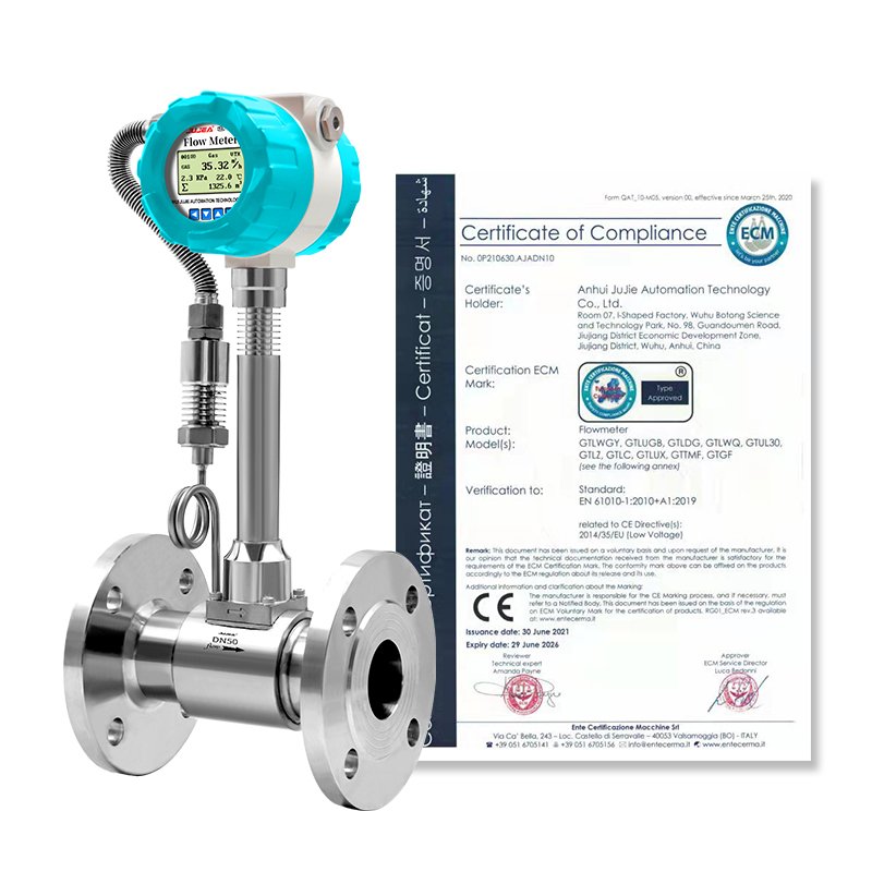 LCD Display IP65/IP68 Protected Vortex Flowmeter Stainless Steel Threaded Connection Factory Direct Flowmeter