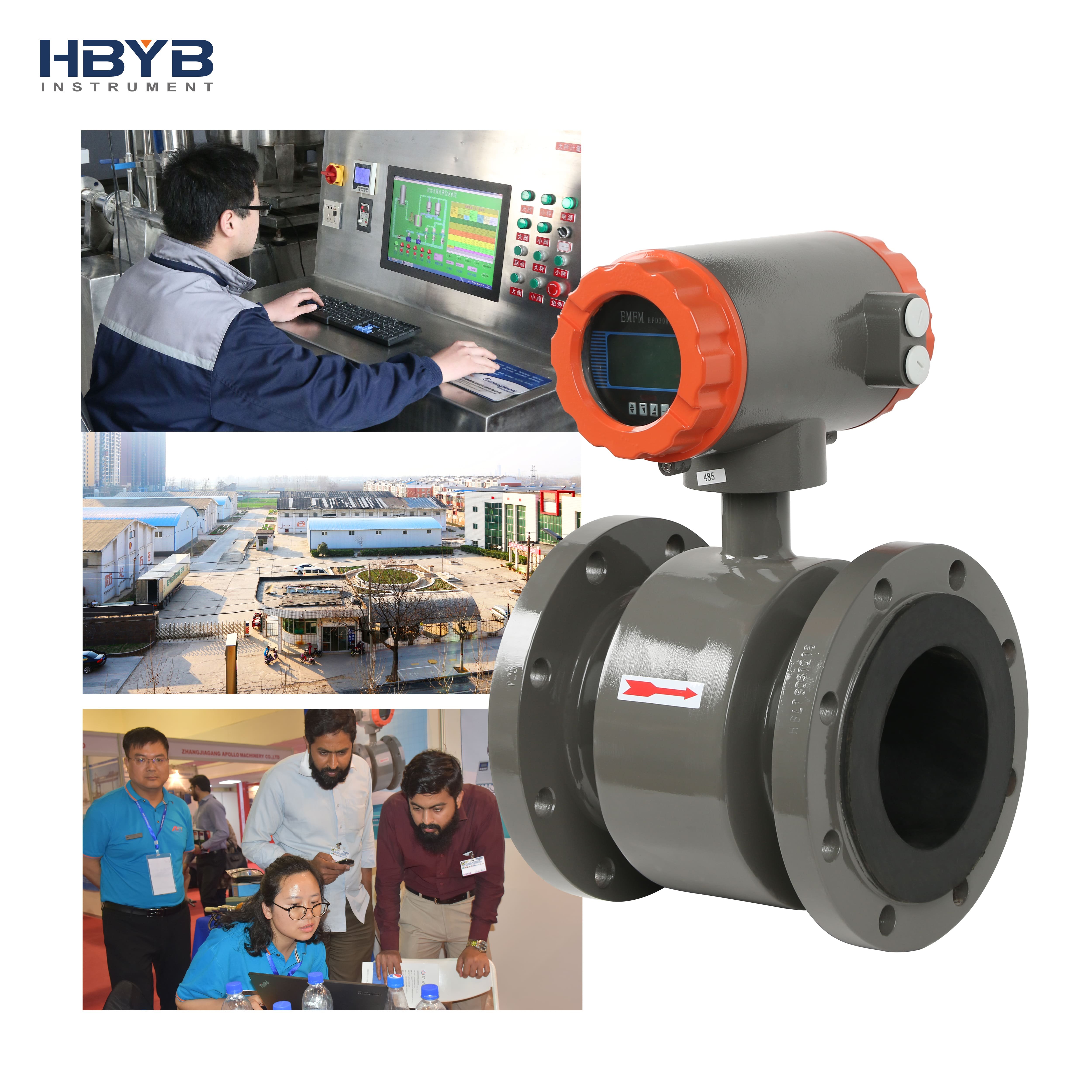 Stainless Steel 4-20ma Industrial High Pressure Digital Liquid Control Electromagnetic Flow Meter Water Magnetic Flowmeter