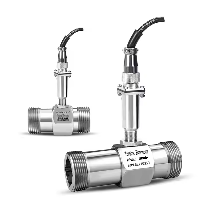 2 Inch 1 Inch Water Turbine Flowmeter with Pulse Signal Thread Connection for Gas Oil Liquid Air OEM Customizable