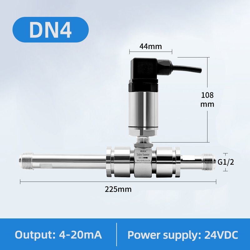 2 Inch 1 Inch Water Turbine Flowmeter with Pulse Signal Thread Connection for Gas Oil Liquid Air OEM Customizable