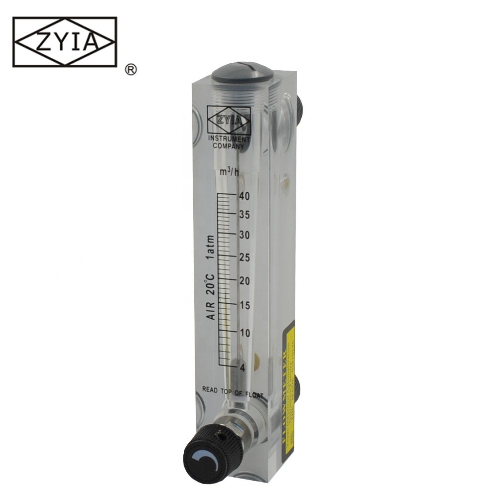 Panel Mount Acrylic Flow Meter With Adjustable Valve Rotameters for Compressed air