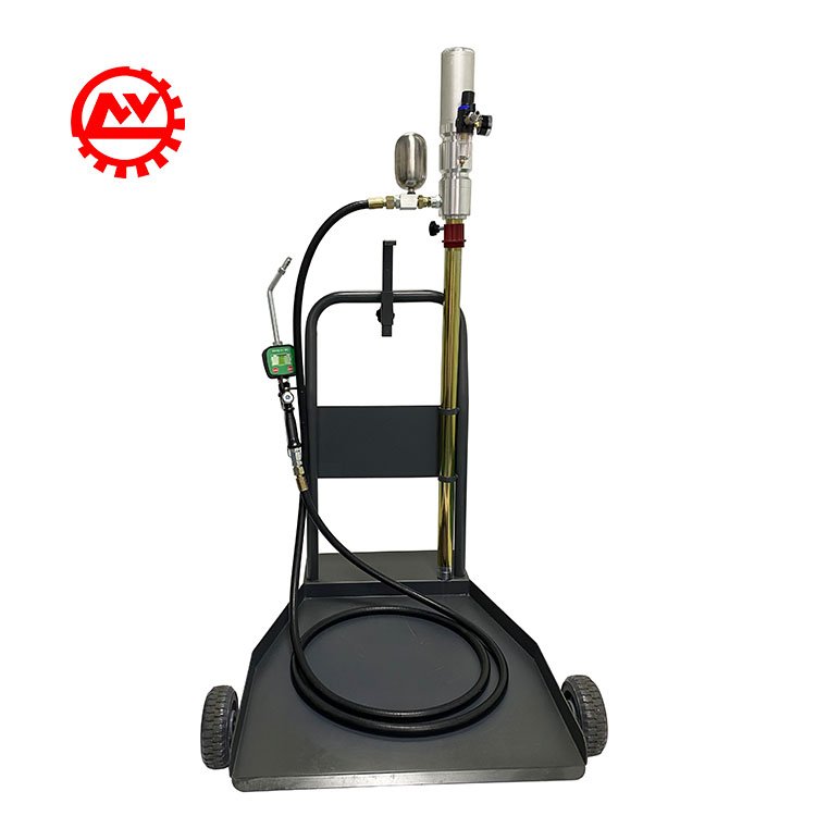 Air Operated 208 Liter Portable Heavy Duty Pneumatic Motor Oil Dispenser 3:1 Oil Pump With Trolley and Hose Reel