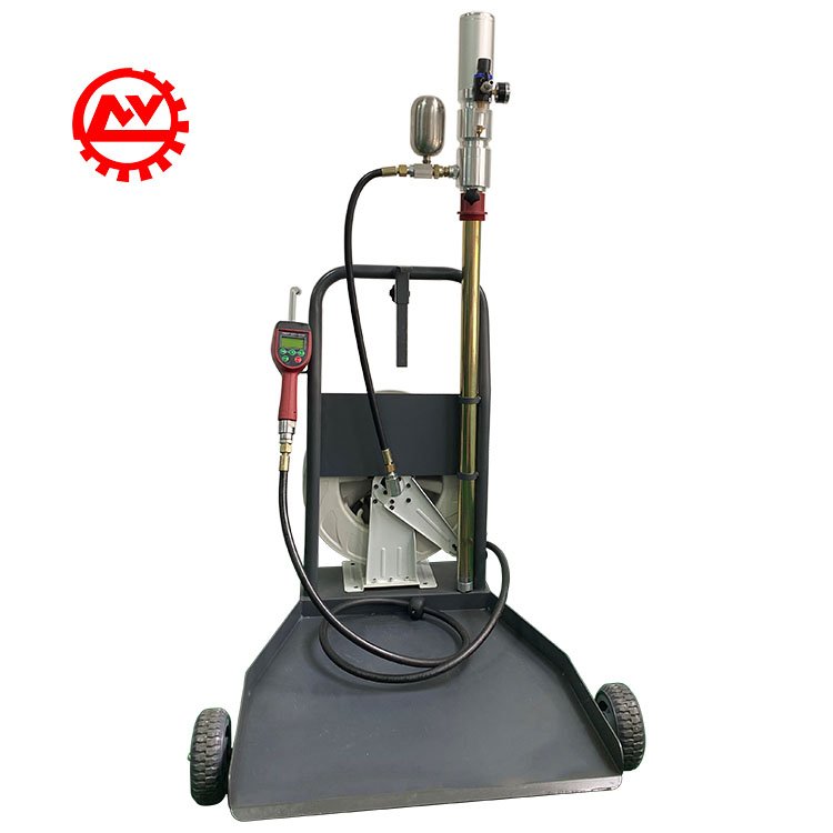 Air Operated 208 Liter Portable Heavy Duty Pneumatic Motor Oil Dispenser 3:1 Oil Pump With Trolley and Hose Reel