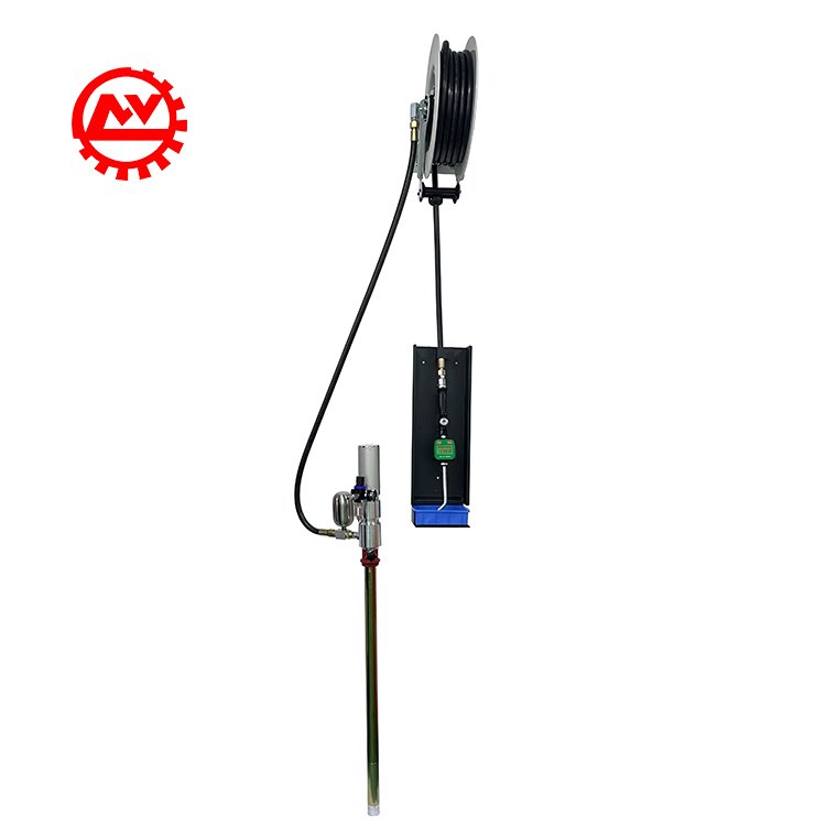 Air Operated 208 Liter Portable Heavy Duty Pneumatic Motor Oil Dispenser 3:1 Oil Pump With Trolley and Hose Reel