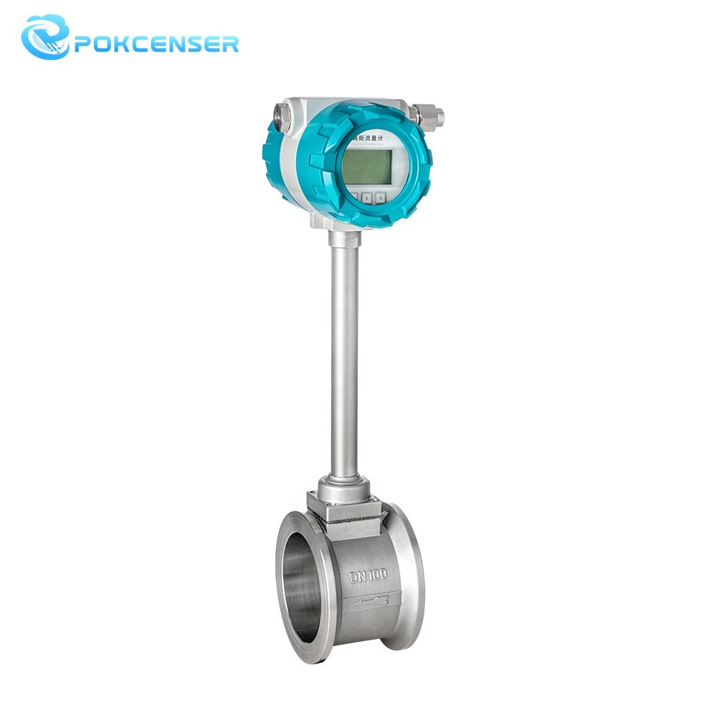 Pokcenser High Temperature Digital RS485 Propane Biogas Steam Gas vortex air Flow Meter Price