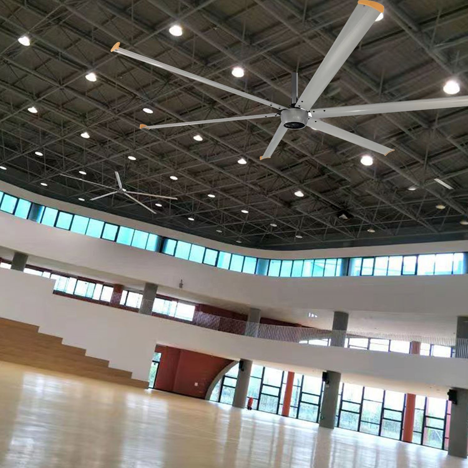 Big Fan Air Flow 15000(m3/min) Warehouse HVLS FAN Malaysia 7.3 Meter Ceiling Big Ass Fan Motor