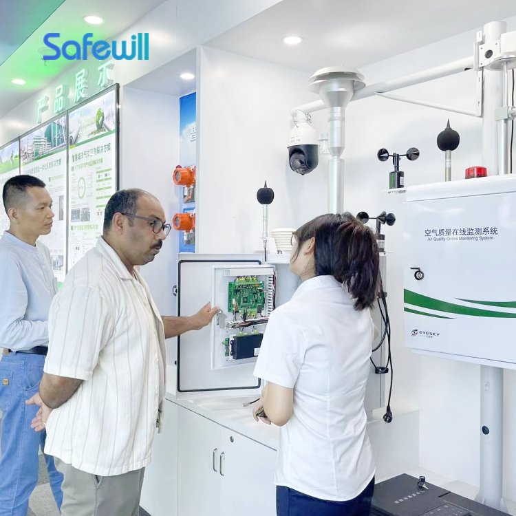 Safewill Supply Home Smart Air Quality Monitor 5 In 1 TVOC Temperature Humidity Tuya Air Quality Monitor CO2 HCHO Meter