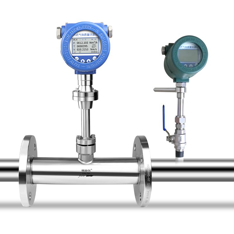 Flange Connection High Accuracy Stainless Steel Thermal Gas Mass Flowmeter Compressed Air Flow Meter