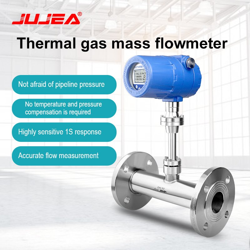 Flange Connection High Accuracy Stainless Steel Thermal Gas Mass Flowmeter Compressed Air Flow Meter