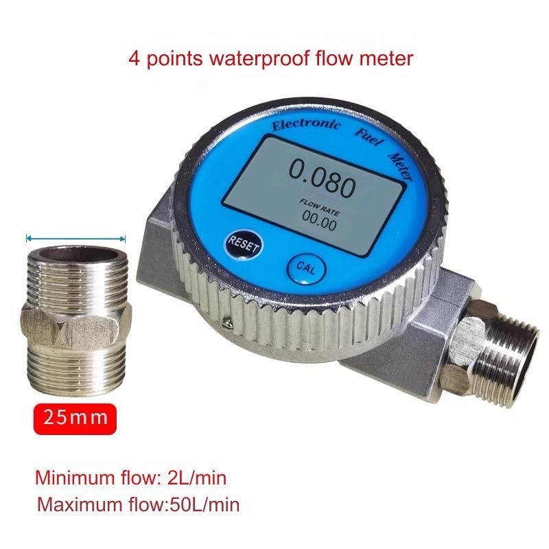 Digital Fuel Gauge, Waterproof Turbine Flowmeter, for Water, Diesel, Fuel, Kerosene, Oil Testing Turbine Fuel Flow Meter