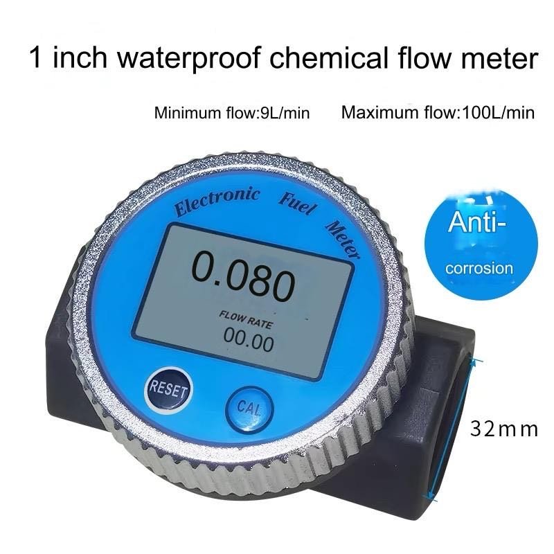 Digital Fuel Gauge, Waterproof Turbine Flowmeter, for Water, Diesel, Fuel, Kerosene, Oil Testing Turbine Fuel Flow Meter
