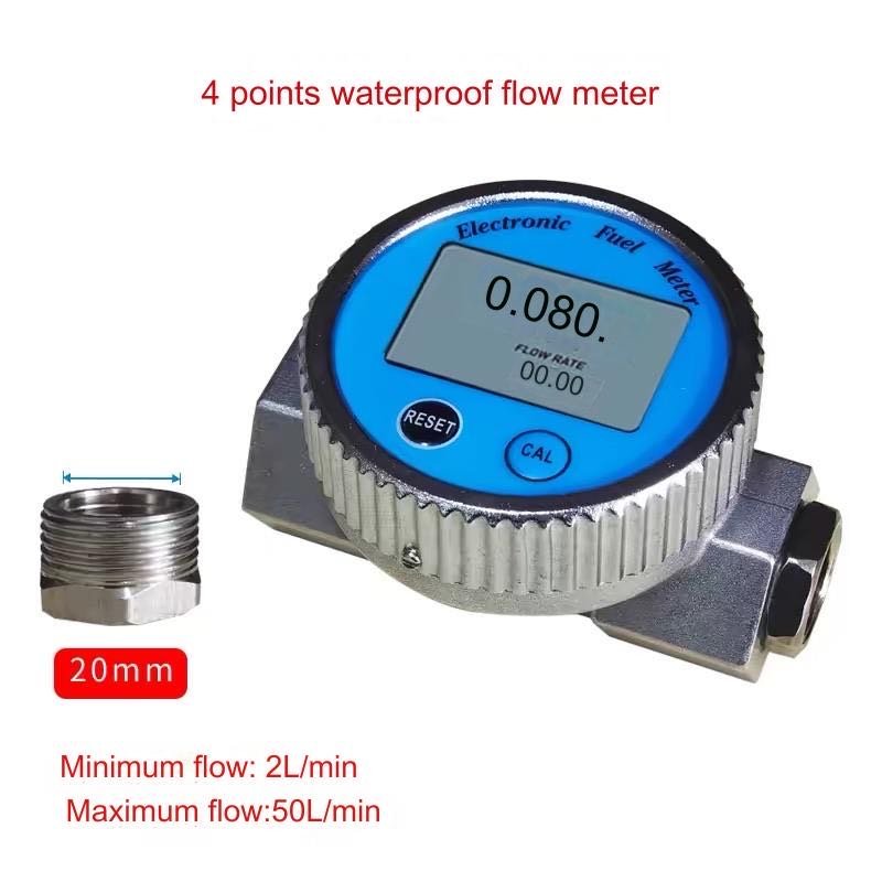 Digital Fuel Gauge, Waterproof Turbine Flowmeter, for Water, Diesel, Fuel, Kerosene, Oil Testing Turbine Fuel Flow Meter