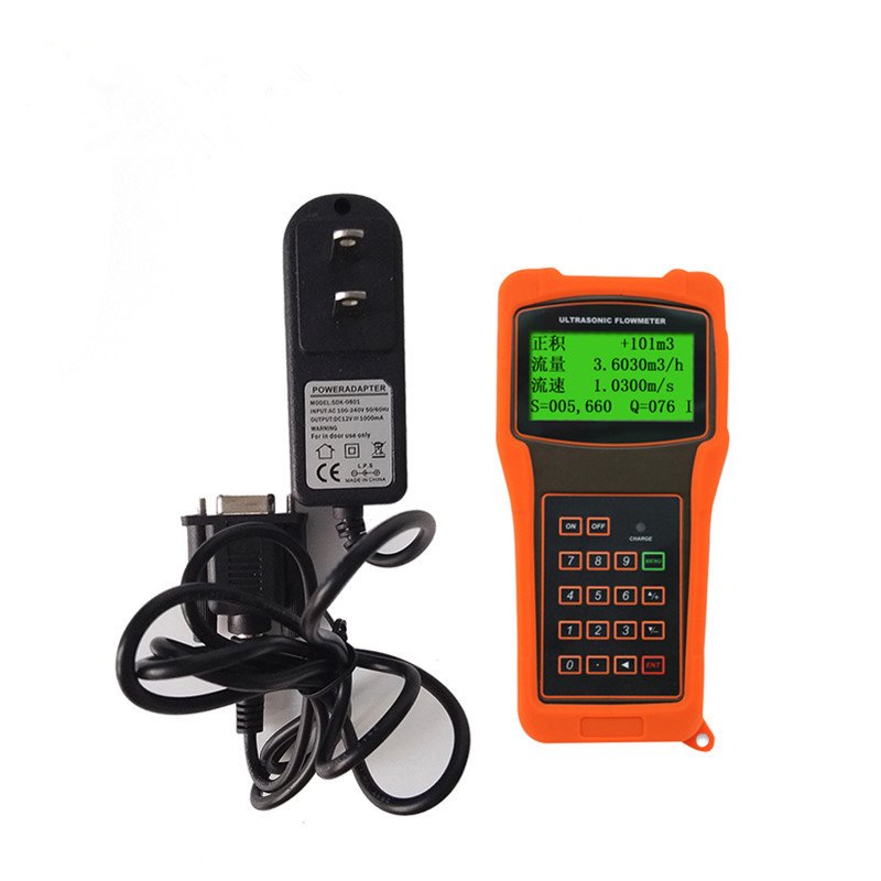 Handheld Ultrasonic Flowmeter for Water and Liquid Orange Color