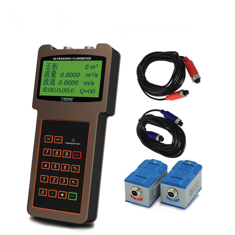 Handheld Ultrasonic Flowmeter for Water and Liquid Orange Color