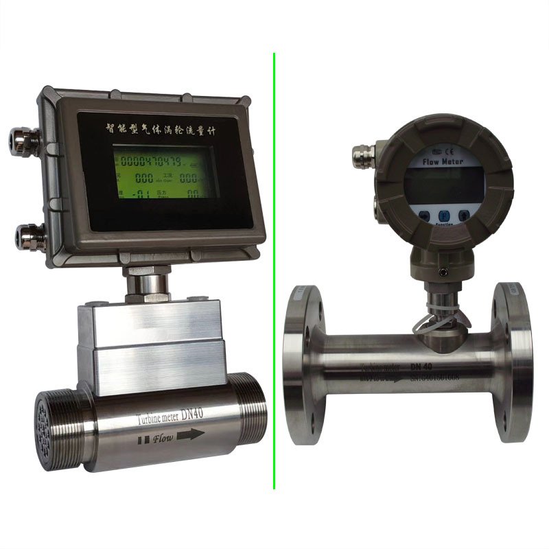 4 Inch Dual Powered 1% Accuracy 4-20mA Digital Atex Explosion Proof Air Lpg Gas Turbine Flow Meter Natural Gas Flowmeter