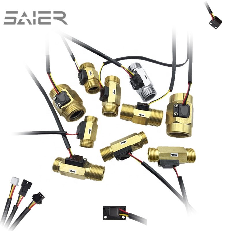 G1 1/4 1/2 3/4 Horizontal Vertical Water Flow Sensor DN20 Magnetic Switch Brass Water Flow Sensor for Heat Pump