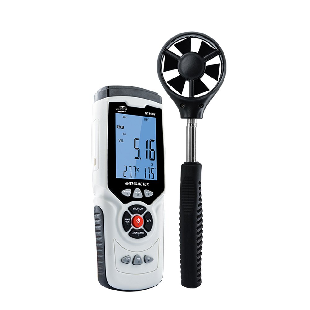 GT8907 LCD Digital Anemometer Wind Speed Air Flow Meter Portable Real Time