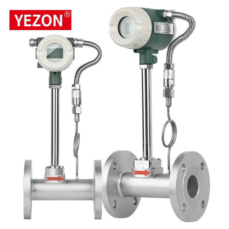 Mass Vortex Flow Meter RS485 Modbus Pressure Temperature T&P Compensation air Flowmeters for Hot Steam Measuring