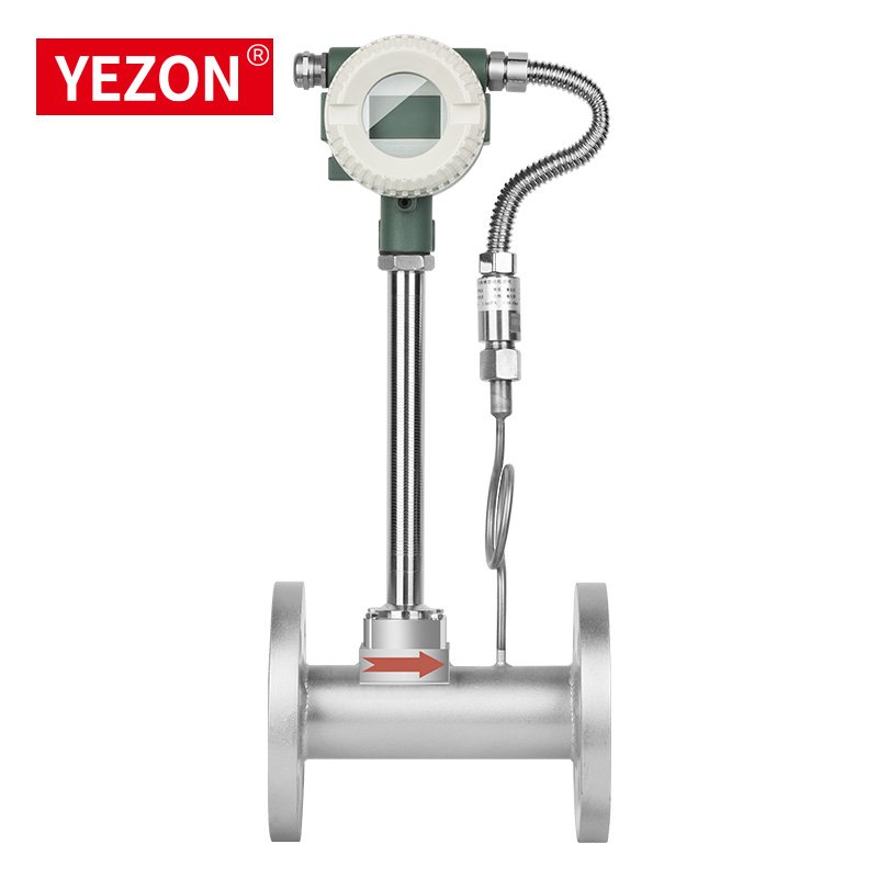 Mass Vortex Flow Meter RS485 Modbus Pressure Temperature T&P Compensation air Flowmeters for Hot Steam Measuring