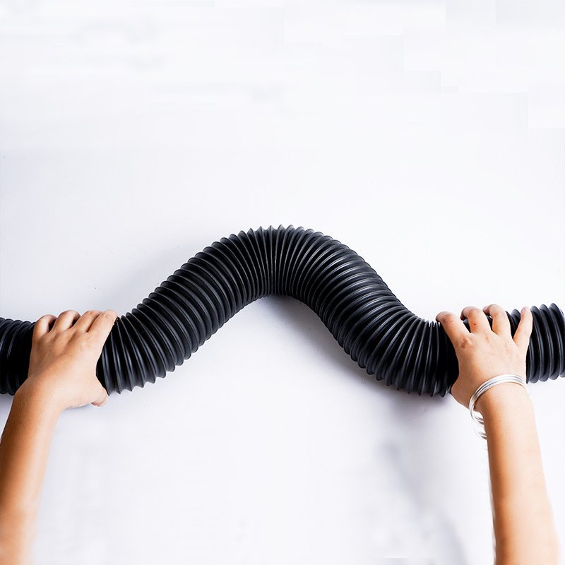 TPE Steel Wire Telescopic Air Duct Industrial Waste Gas Telescopic Spiral Corrugated Pipe Customized