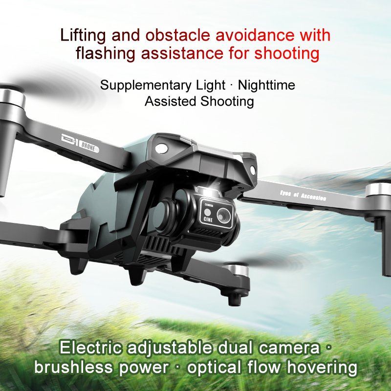 Professional D1 4K Camera Foldable Quadcopter Drone with Adjustable Obstacle Avoidance & Brushless Optical Remote Control Toy