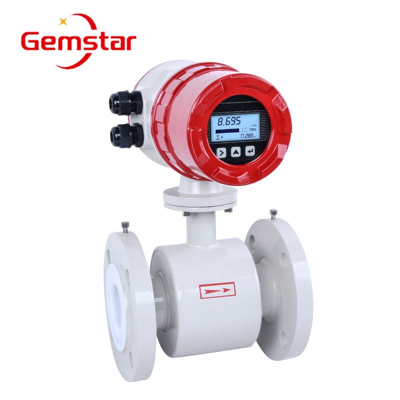 Clamp-On Electromagnetic Flow Meter Stainless Steel Digital LCD Display Water Medium OEM Supported