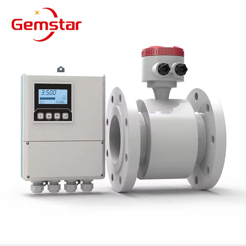 Clamp-On Electromagnetic Flow Meter Stainless Steel Digital LCD Display Water Medium OEM Supported